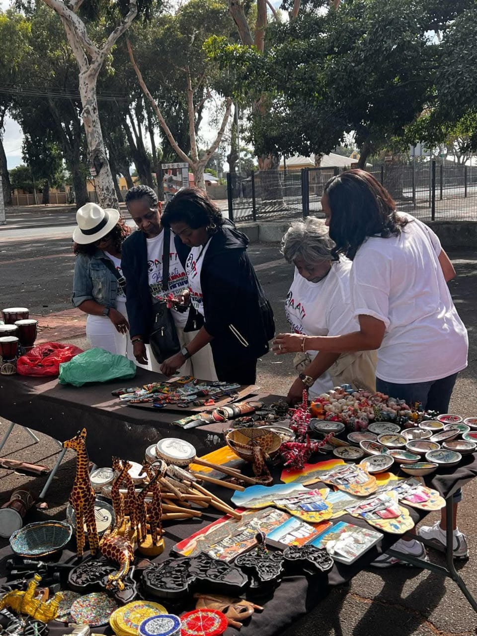 Local African market with crafts and produce
