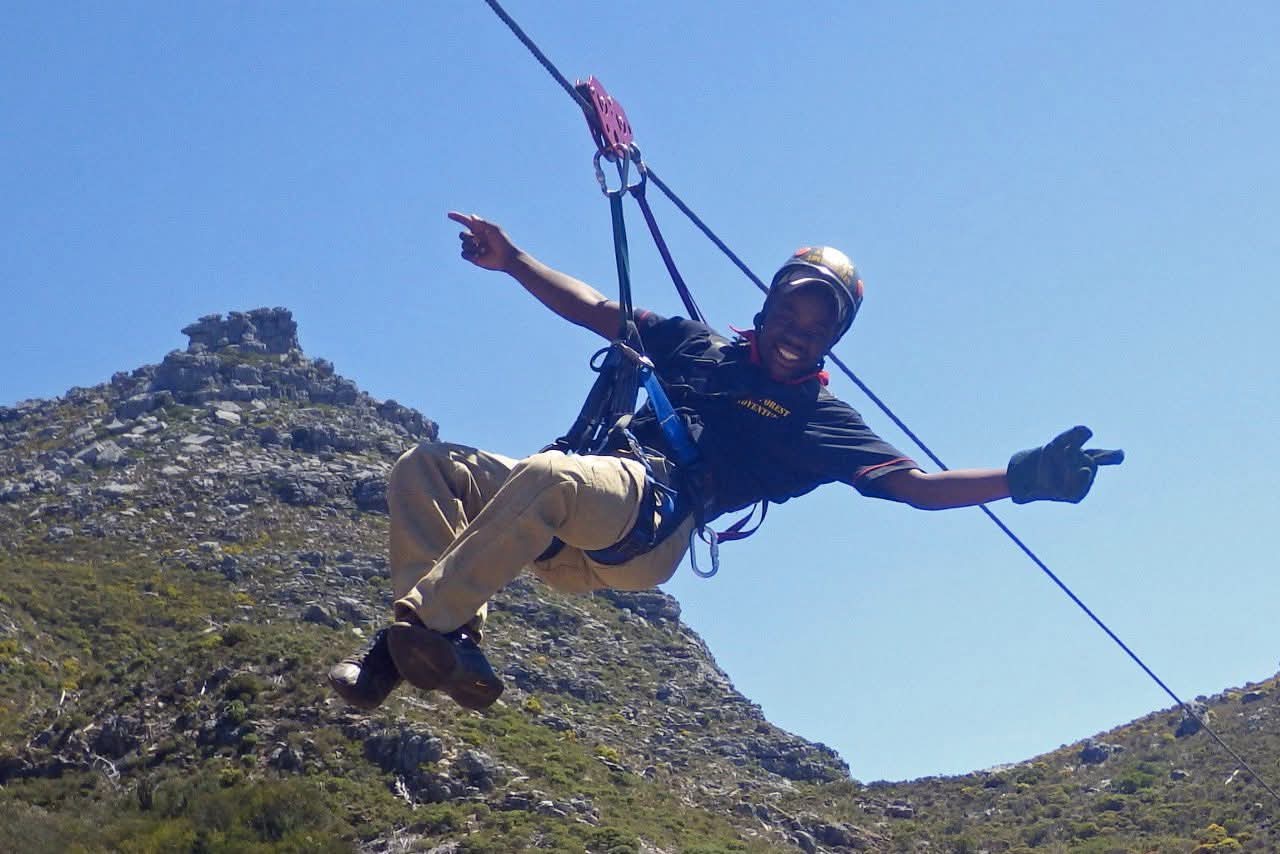 Zipline adventure through the forest canopy